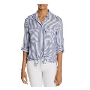NWT BeachLunchLounge Collection | "Jordana" Blue Striped Button Down Shirt | XS